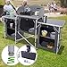 Produktbild MIADOMODO Campingküche | Aluminium, 5 Fächer, Windschutz, faltbar, Schwarz-Grau, inkl. Tragetasche | Campingschrank, Reiseküche, Alu Küchenbox, Zeltschrank