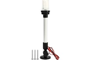 TKSE Luces para Barcos, Luz de Señal de Vela de 12 Pulgadas, Visibilidad de 3 Millas Náuticas, IP66 A Prueba de Agua para Barcos de Pesca Yates 12V a 24V