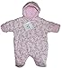 Baby Bonito Padded Pink Floral Snowsuit all in one (6-9 months, Pink Flowers)