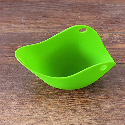 Gosear 4 STK Silikon Ei Wilderer Formteil Tassen Küche Kochgeschirr Backen Werkzeug in Mikrowelle Ofen Dampfer Grün - 5