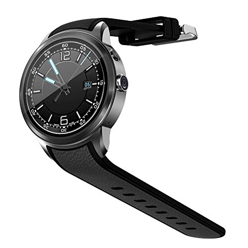 Preisvergleich Produktbild OOLIFENG Bluetooth Smartwatch Telefon Runden Berührungsempfindlicher Bildschirm Wasserdicht mit GPS Herzfrequenz-Messgerät Schrittzähler Android 5.1 , Black