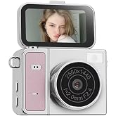 Vothoon 2K Mini Dijital Retro Video Kamera Flaşlı Dijital Vlog Mini Fotoğraf Makinesi T&uuml;rk&ccedil;e Men&uuml; Pembe
