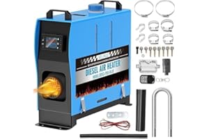 VELPAX Calentador diesel todo en uno, calentador de aire diésel con control remoto y pantalla LCD, calentador de estacionamiento de calentamiento rápido bajo ruido, calentador portátil para camiones RV