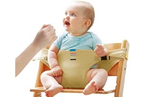 ONATISMAGIN Sièges chaise haute sécurité pour bébé, harnais chaise haute portable pour tout petit, siège sécurité d'alimentation lavable pour la maison/voyage/shopping/restaurant (Kaki)
