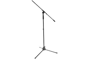 PDM ECO Pied de Microphone Perche Noir, PLUGGER STUDIO, hauteur réglable