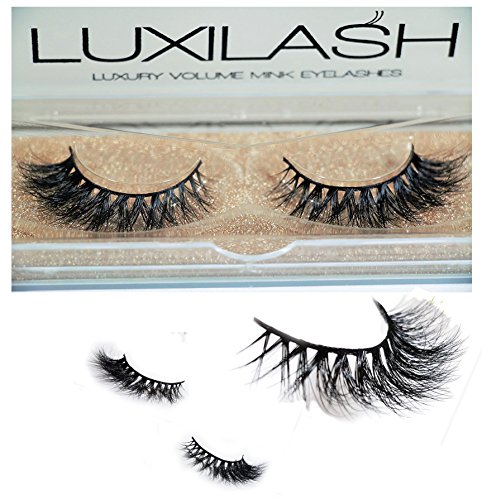 Luxilash KYLIE Natürlich wirkende FALSCHE ECHTFELL-WIMPERN | Luxus Doppel-Streifen 25 x verwendbar | 3D-Effekt | Sibirischen Nerz 100% gewaltfrei produziert | Erstaunliche Wimpernverlängerung - 5