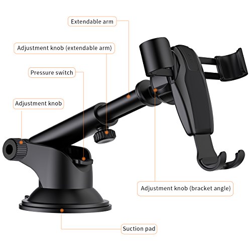 Handyhalterung Auto, Schwerkraft Linkage Autotelefonhalterung Autohalterung Auto Handy Halter KFZ Halterung Autotelefonhalter handyhalter für Armaturenbrett /Windscheibe 360 Grad drehbar Universal smartphone halterung auto mit Gel-Auflage und Teleskoparmkompatibel für iPhone 8Plus / 7Plus / 6s / 6P / 5S, Samsungs-Galaxie S5 / S6 / S7 / S8 (Armaturenbrett-Schwarz) reviews Handyhalterung Auto, Schwerkraft Linkage Autotelefonhalterung Autohalterung Auto Handy Halter KFZ Halterung Autotelefonhalter handyhalter für Armaturenbrett /Windscheibe 360 Grad drehbar Universal smartphone halterung auto mit Gel-Auflage und Teleskoparmkompatibel für iPhone 8Plus / 7Plus / 6s / 6P / 5S, Samsungs-Galaxie S5 / S6 / S7 / S8 (Armaturenbrett-Schwarz)