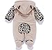 Baby Kid Toddler Girl Boy Unisex Winter Autumn One Piece Cotton Romper Warm Coverall Clothes Thick Outwear Cute Outfits Hooded Coat Jumpsuit Playsuit Catsuit Beige 3-9M Size 80