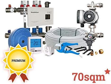 70sqm Premium Multi-Zone Wet/Water Underfloor Heating Kit, 4 Zone, Heatmiser, Grundfoss & Rifeng Products, 50 Year Guarantee