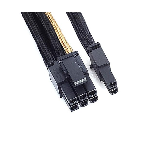 Silverstone SST-PP07-PCIBG - Cable Extensor enfundado 25cm 8pines a PCI-E 6+2 Pines, Negro Dorado - Image 5