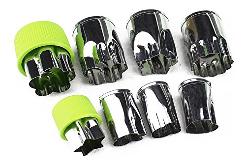 Gemüse Schere Formen Form Set (8 Stück) – Mini Cookie Ausstechformen Pie Kruste Obst Keks Formen Ausstecher Form - 2