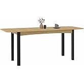 IDMarket - Table à Manger Extensible Rectangle June 6-10 Personnes Bois et Noir 160-200 cm