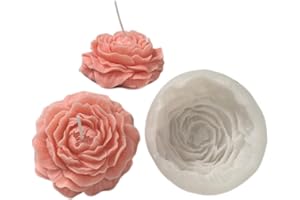 Lajiakoy Molde Velas Artesanales, Molde de Silicona con Forma de Flores, para Cera de Abejas, Jabón, Decoración de Pasteles, Velas Aromáticas, Artesanía (Blanco)