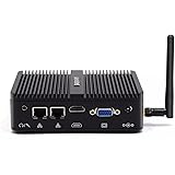 BASOARO Mini PC de Bureau, PC Industriel, Celeron J4125, 8G RAM 128G SSD, Gigabit Ethernet, HD/VGA, 2*RS232 Ports, WiFi Doubl