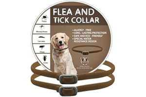 HDAKDDHG 2 PCs Dog Collars, Adjustable Collar for Dogs Waterproof Soft Comfortable Collar with 32 Weeksr, One Size Fits All, brown