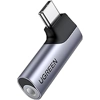 UGREEN USB C Jack Adapter 90 Graders Vinkel Jack till Hörlursadapter med DAC Chip Kompatibel med iPad Mini 6, iPad Pro Air 4,