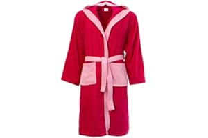 Morbidissimi Accappatoio Junior Spugna Bicolor Con Cappuccio, Cinturino e 2 Tasche, Accappatoi Ragazzi, Bambino, Bambina in Spugna Morbida 400 gr/mq 100% Y781