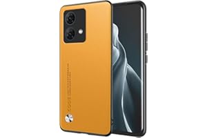 EASSGU Custodia per Motorola Moto Edge 40 Neo (6.55" Inches), Cover per Telefono in Stile Business con Retro in PU Pelle - Giallo