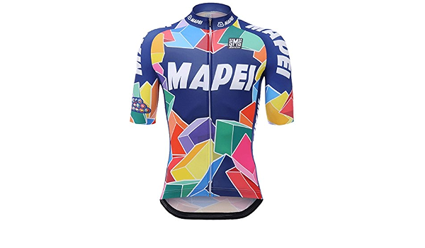 Santini Blue 2018 Mapei - Maglia da Ciclismo a Maniche Corte : Amazon.it:  Abbigliamento