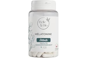 BELLE & BIO SOMMEIL PLUS SEREIN & ENDORMISSEMENT RAPIDE - Mélatonine - Pilulier 120 gélules - Cure 2 mois - Complément Alimentaire BELLE&BIO - Fabriqué en France