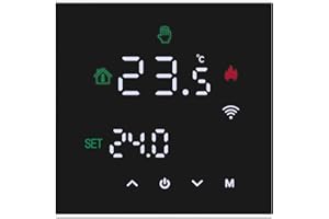 MincoHome Smart Thermostat Touch Screen WiFi Enabled Programmable Temperature Control For Electric Heating/Gas Boiler Save Energy (Black Gas Boiler)