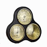 Zach-8 Hygromètre De La Température Intérieure, 3 en 1 Station Météo Triangle Thermomètre Hygromètre Baromètre avec des Ornements De Base Cadre en Bois Convient pour La Maison/Bureau/Jardin