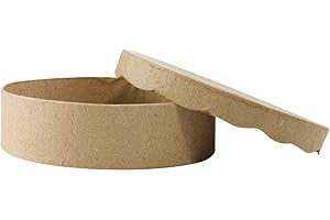 Décopatch BT008O, Caja redonda para papel maché, 11x11x3 cm, Caja redonda