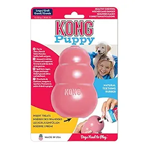 Goofy Tails Kong Puppy Chew Toys | Treat Dispensing Dog Toy | Teething Toy for Puppies | Chew Toys for Puppies (Puppy 13-30 kgs) (Pink/Blue, Large)