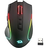 Redragon M612 PRO RGB oyun faresi, 8000 DPI kablolu/kablosuz optik oyuncu faresi, 9 programlanabilir tuş ve arka plan aydınla