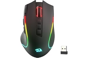 Redragon M612 Pro RGB Gaming Ratón 8000 dpi con Cable/inalámbrico Gamer Mouse con 9 Botones programables y 6 Modos de retroiluminación BT & 2.4G Soporte de Software inalámbrico