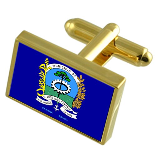 Preisvergleich Produktbild Sao Jose dos Pinhais City South Region Gold Manschettenknöpfe