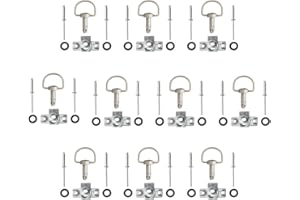 Oldbones - Elementi di fissaggio a sgancio rapido, anello a D 1/4 di giro, tipo B, 19 mm, confezione da 10 pezzi, colore: Argento opaco