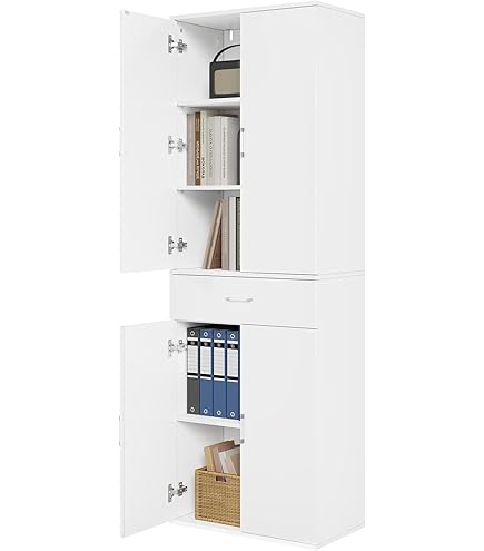 Vielseitiger Stahlschrank mit 4 Türen und verstellbaren Ebenen Vielseitiger Stahlschrank mit 4 Türen und verstellbaren Ebenen