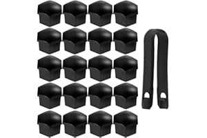Guuzi 20 pezzi 17mm Copri Dado Ruota Auto Coprivite Cerchioni Bullone Decorazione Esterna Antipolvere (Nero)