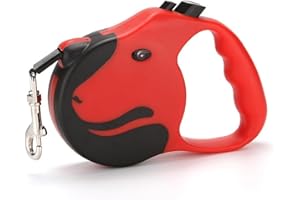 AIPWEYT STORE Laisse Rétractable pour Chiens 5 m, Enrouleur avec Poignée Antidérapante Et Bouton De Freinage Rapide, pour Petit, Moyen et Grand Chiens