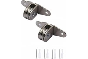 YITOBICI Poulie de renvoi à roulements duplex, poulie à câble avec roulements à billes, poulies de renvoi en métal, avec 4 vis et 4 manchons en plastique blanc (2 pièces)