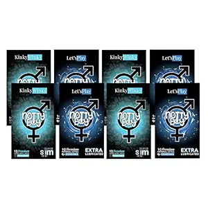 NOTTY BOY Extra Lubricated Plain Smooth and Ultra Thin Plain Without Dotted Condoms ? 80 Count (Pack of 8)