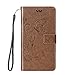 Produktbild Xperia M2 Hülle, Anlike Schutzhülle Sony Xperia M2 (4,8 Zoll) Wallet Tasche [Butterfly geprägte Serie] Handyhülle für Kaffee grau