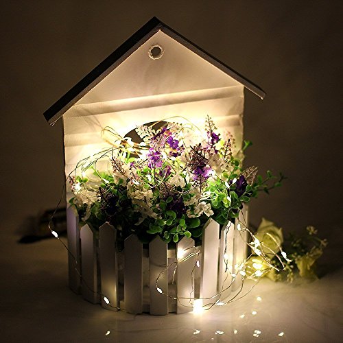 Solar Lichtdraht 100er LED Lichterkette Mini Drahtleuchten Deko für Garten Party Hochzeit Warmweiß Gresonic - 5