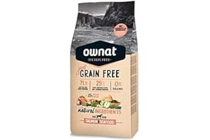 ANIMO CONCEPT Ownat Pienso para Perros de Salmón Free Grain Sin Granos (3 kg) Perros con Ingredientes Naturales sin Preservantes ni Colorantes, Comida Alta en Proteínas