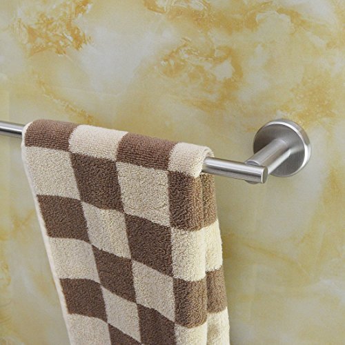 Weare Home Badezimmer Accessoires Einzeln silbern Handtuchstange aus hochwertig 304 Edelstahl Wandmontag Modern Einfach Design gebürstet finished Bohren - 4