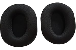 TECINITY Wymienne Nauszniki do Razer BlackShark V2, Zapasowe Poduszki Nauszniki do Razer BlackShark V2 Pro (Niekompatybilne do 2023 Model), Pianką z Pamięcią Kształtu i Tkaniną Siatkową (Czarny)