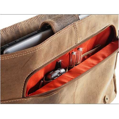 Laptoptasche   Messenger-Bag aus ge  ltem Buffalo-Leder - Extremely rugged Outback Wear  Farbe Dark Muskat