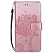Produktbild DENDICO Google Pixel 2 Hülle, Leder Handyhülle mit Standfunktion und Kartenfach, Magnetverschluss Flip Brieftasche Etui Schutzhülle für Google Pixel 2 - Roségold