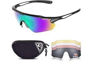 Snowledge Sports Sunglasses UV 400 Protection, Cycling Glasses with TR90 Superlight Frame for Men Women Cycling Climbing Fishing Driving Golf