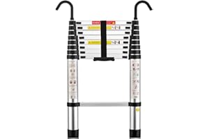 STANEW Scala Telescopica 2,6 m in Alluminio, Scala pieghevole, Bracciolo Removibile, Estensibile, Multi-funzione, Carico Massimo 150 kg