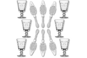 La Rochère 6X Absinthe Verre Versailles 200ml+6X Absinthe Cuillère Antique