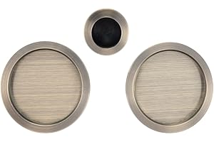 AZERODESIGN- Kit Puerta Corredera- Tirador Puerta Corredera-Tirador Uñero para Puerta Correderas-Rosetas Redondas y Dedal Central-Medidas 56mm y dedal 26mm(BRONCE)