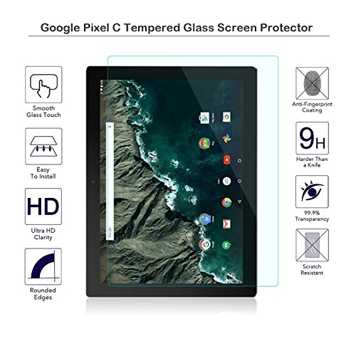 fiimi Google Pixel C Zoll gehärtetem Glas Displayschutzfolie, 9 H Härte, 0,3 mm Dicke, aus echtem Glas, bruchsicher