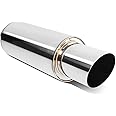 DNA MOTORING EXA-MF-004-T1 Stainless Steel Straight Through Exhaust Muffler Universal,3" Outlet, 2" Inlet